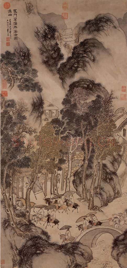 明 李士达《关山风雨图》书画作品