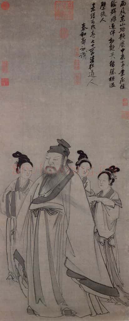 明 郭诩《东山携妓图》书画作品