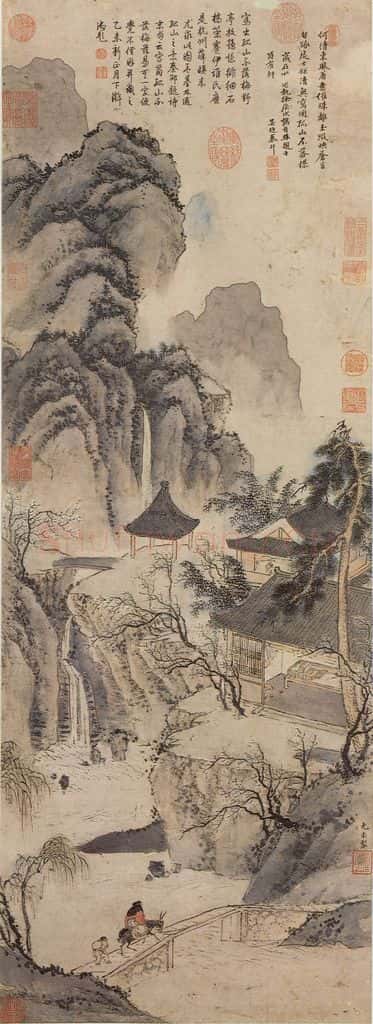 明 尤求《书阁早梅》书画作品
