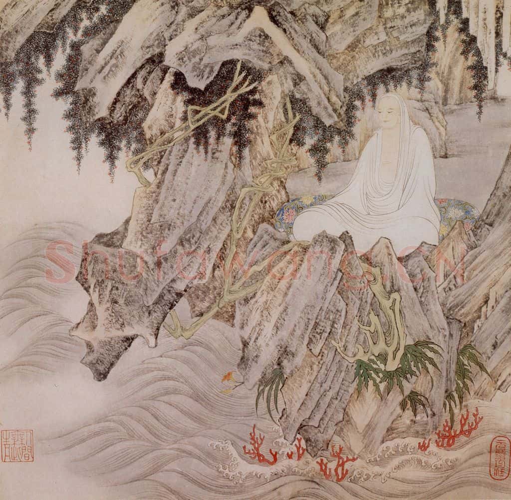 明 丁云图《罗汉》书画作品