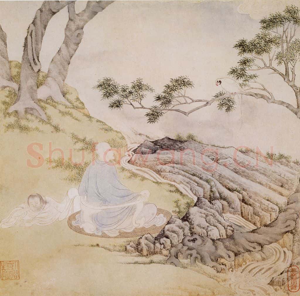 明 丁云图《罗汉》书画作品