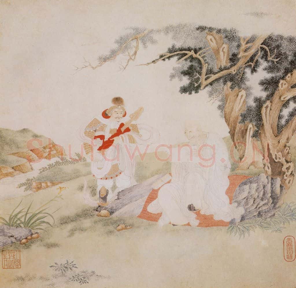 明 丁云图《罗汉》书画作品