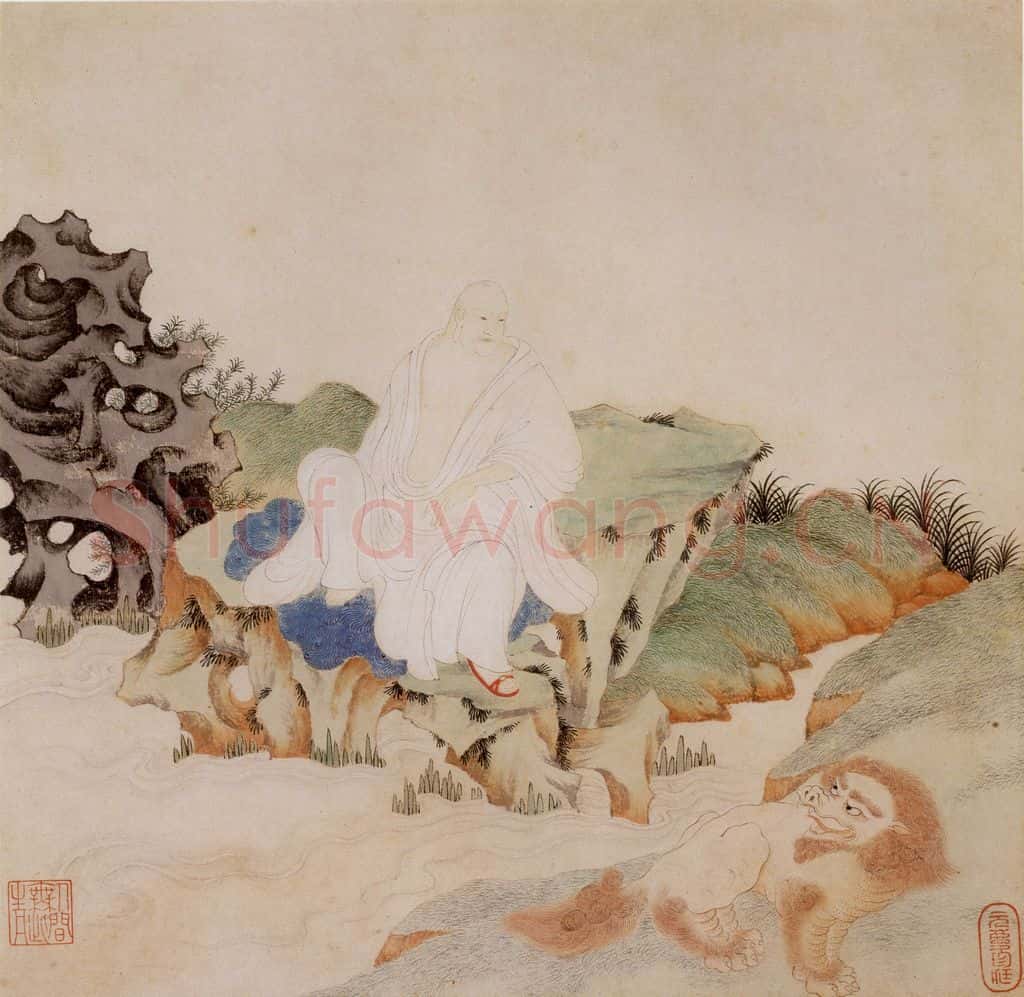 明 丁云图《罗汉》书画作品