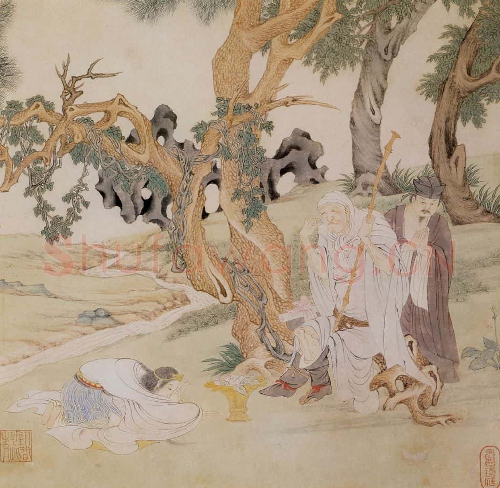 明 丁云图《罗汉》书画作品