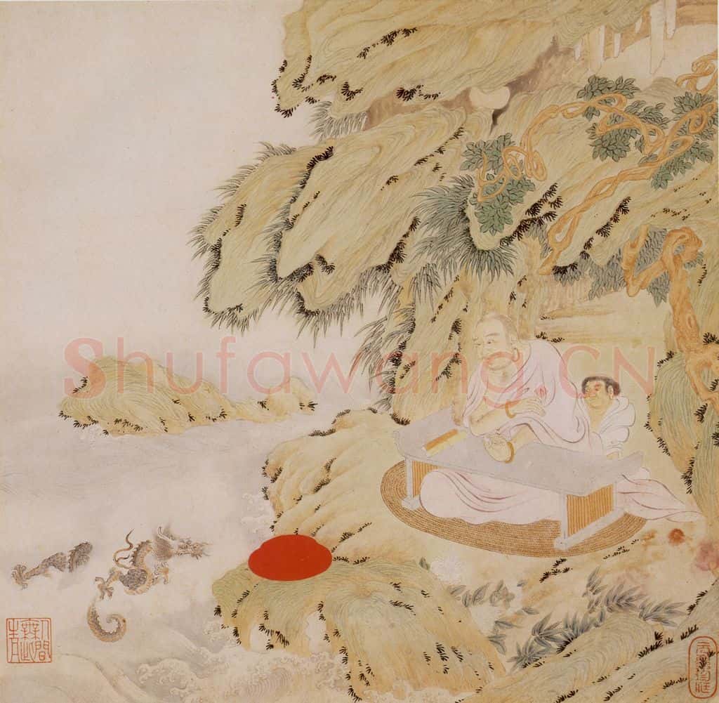 明 丁云图《罗汉》书画作品