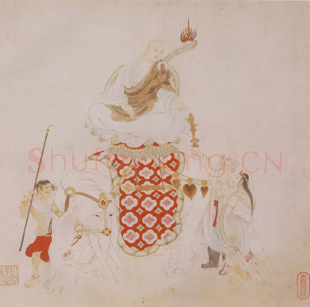明 丁云图《罗汉》书画作品