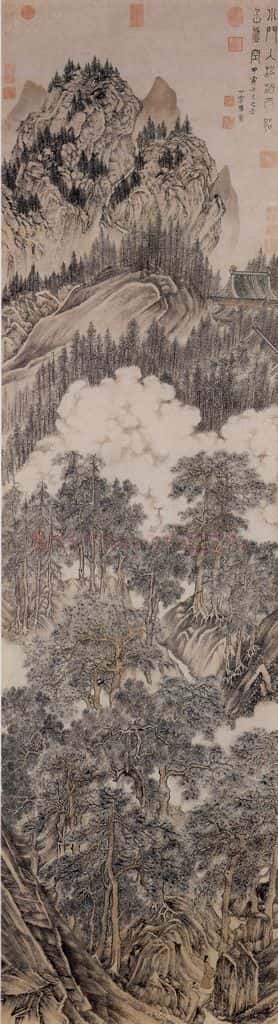 明 丁云鹏《松巅函虚》书画作品