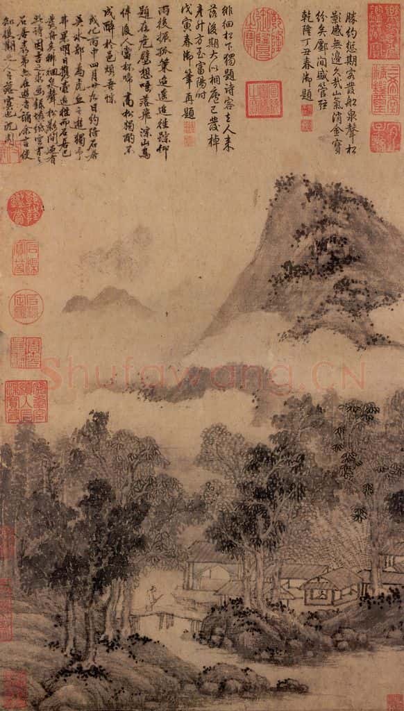 明 沈周《画山水》书画作品
