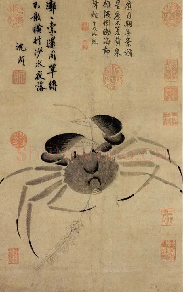 明 沈周《画郭索图》书画作品