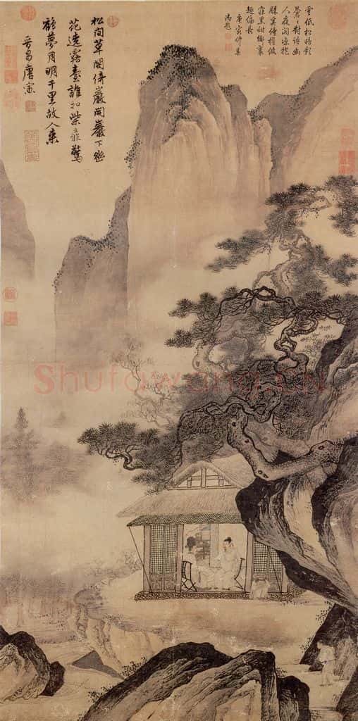 明 唐寅《画山水》书画作品