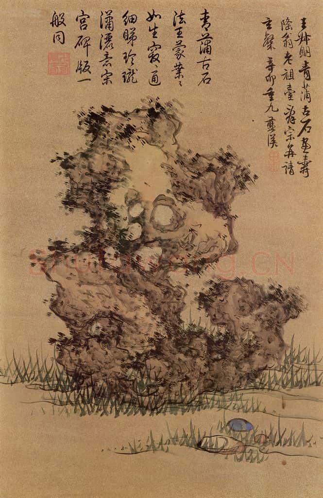 明 蓝瑛《画花鸟》书画作品