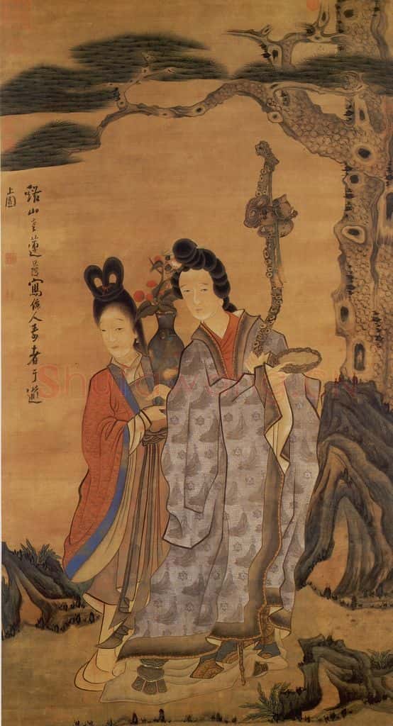 明 陈洪绶《仙人献寿图》书画作品