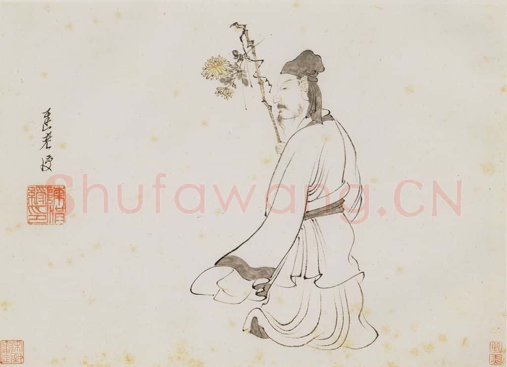 明 陈洪绶《画隐居十六觀》书画作品