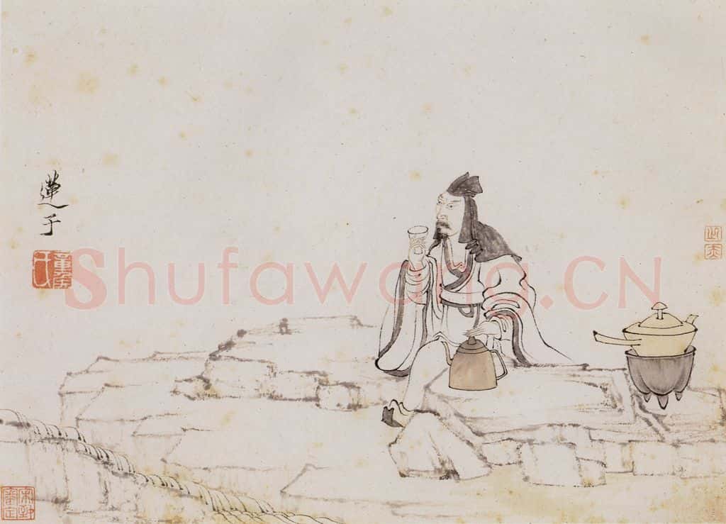 明 陈洪绶《画隐居十六觀》书画作品