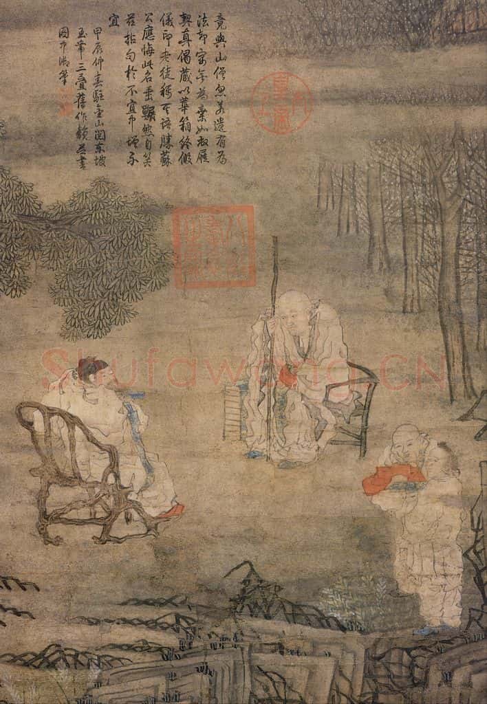 明 崔子忠《画苏轼留带图》书画作品