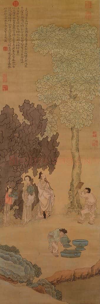 明 崔子忠《云林洗桐图》书画作品