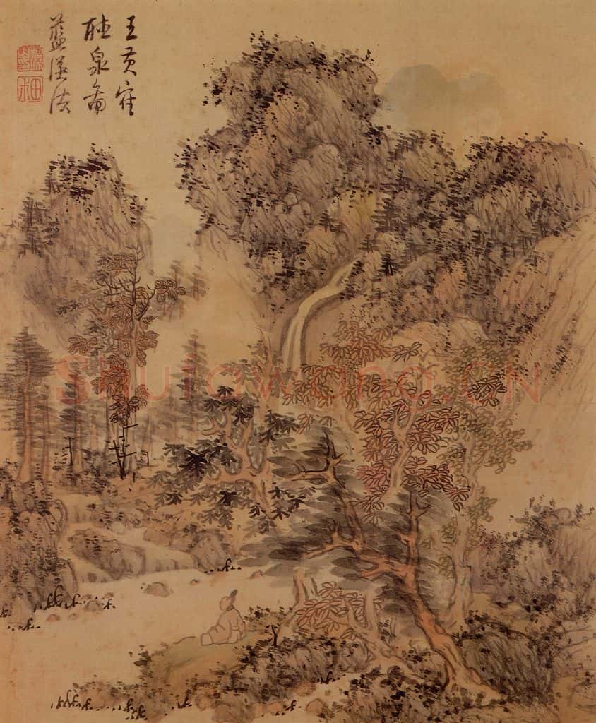 明 蓝瑛《仿古山水》书画作品