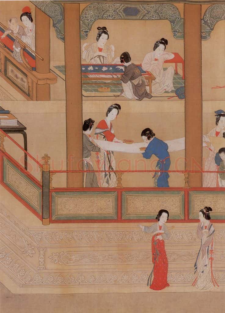 明 仇英《汉宫春晓》书画作品