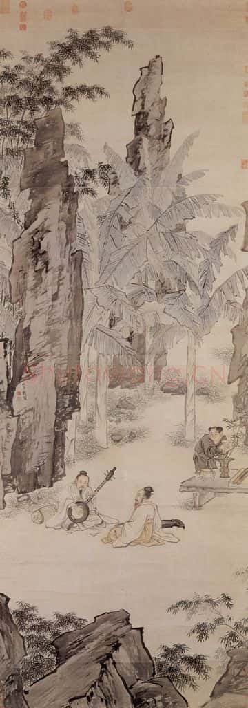 明 仇英《蕉陰结夏》书画作品