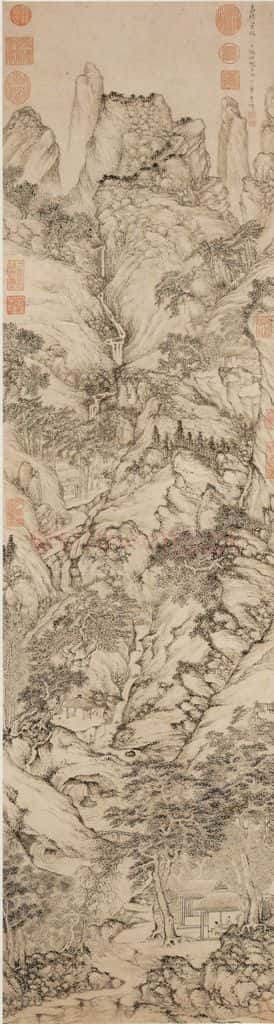 明 文徵明《倣王蒙山水》书画作品