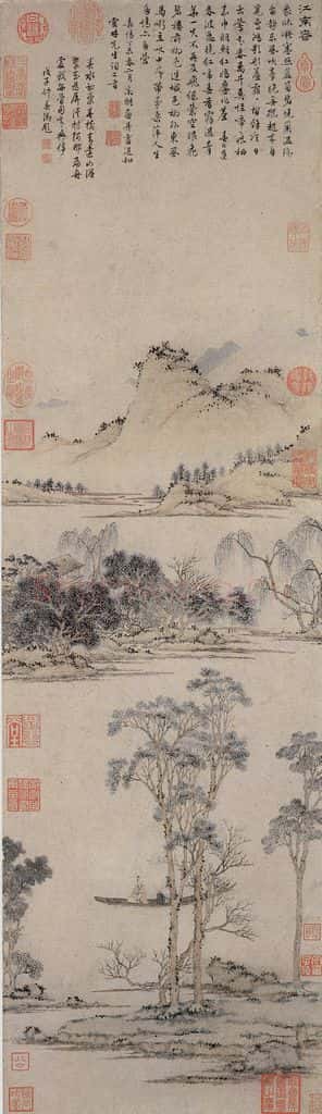 明 文徵明《江南春图》书画作品