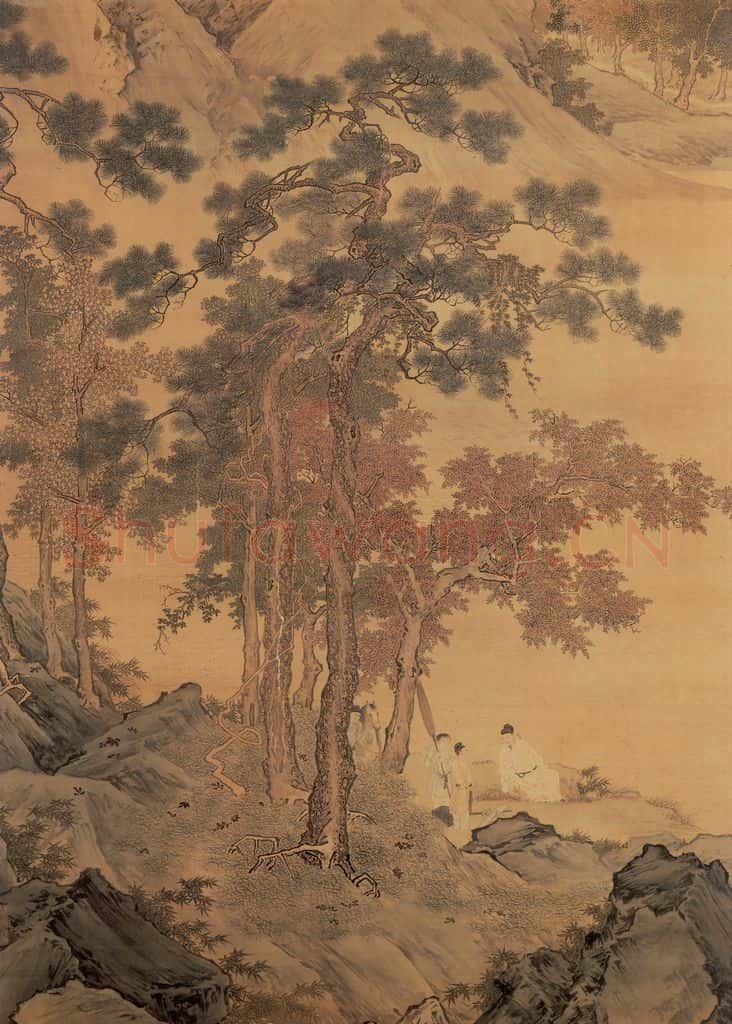 明 仇英《秋江待渡》书画作品