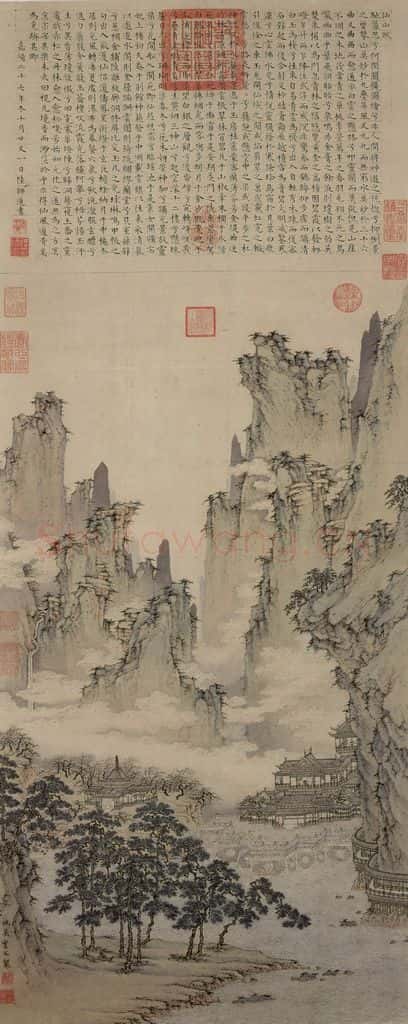 明 仇英《云溪仙馆图》书画作品