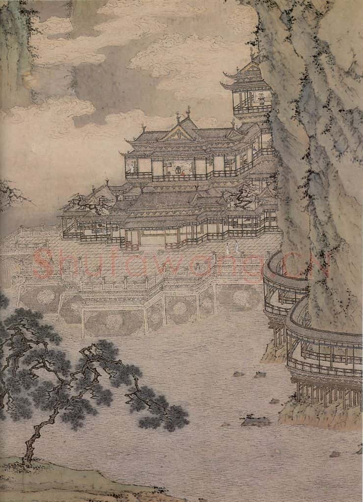 明 仇英《云溪仙馆图》书画作品