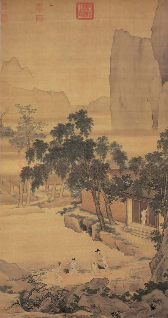 明 仇英《春游晚归图》书画作品