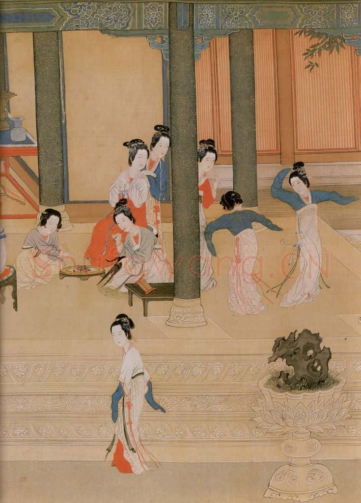 明 仇英《汉宫春晓》书画作品