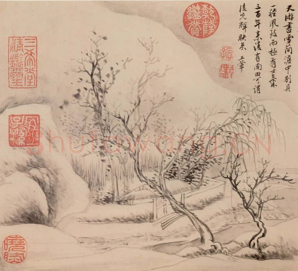 清朝 恽寿平 画山水 书画作品