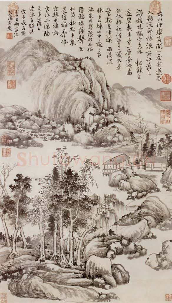 清朝 恽寿平 画山水 书画作品