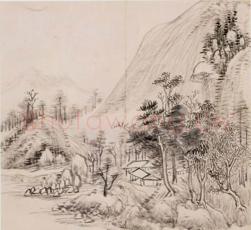 清朝 恽寿平 仿古山水 书画作品