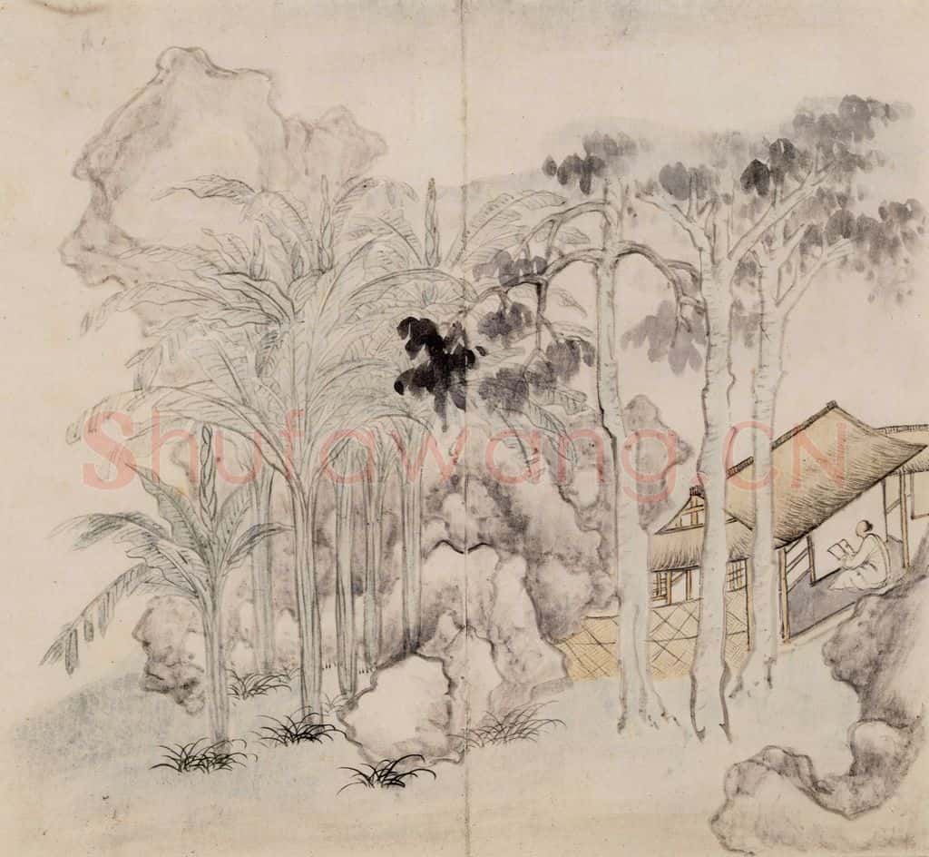 清朝 恽寿平 仿古山水 书画作品