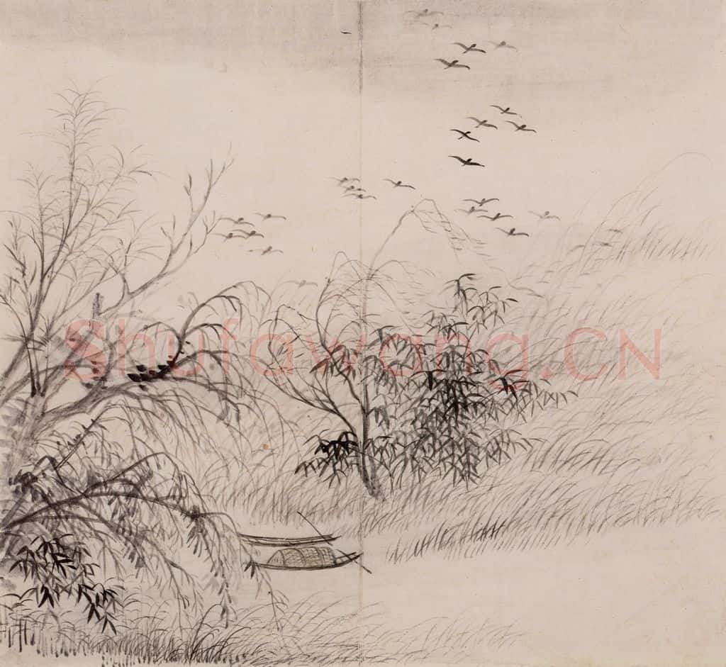 清朝 恽寿平 仿古山水 书画作品