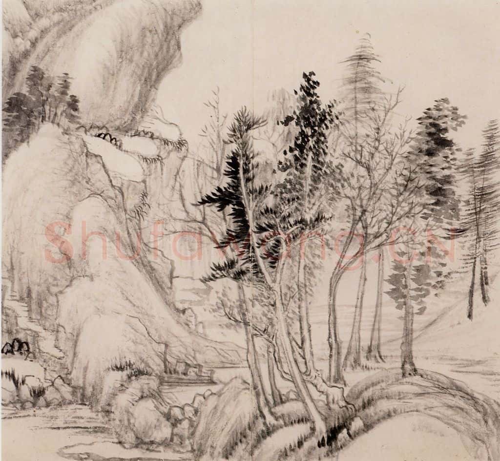 清朝 恽寿平 仿古山水 书画作品