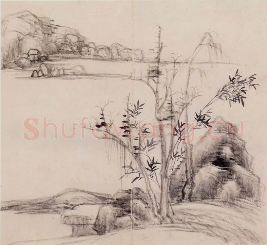 清朝 恽寿平 仿古山水 书画作品