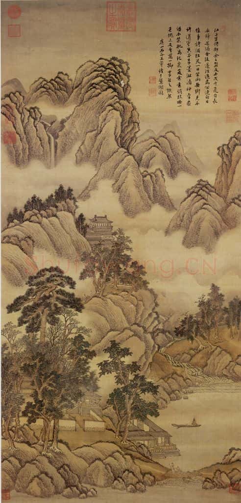 清 王翚《临许道宁山水》书画作品