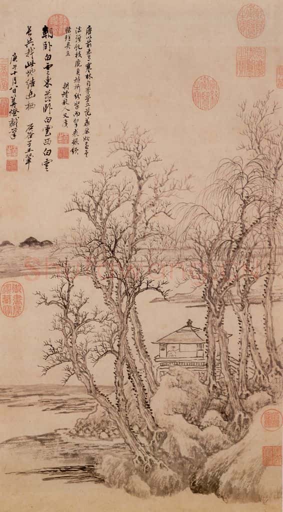 清 王翚《画寒林小景》书画作品