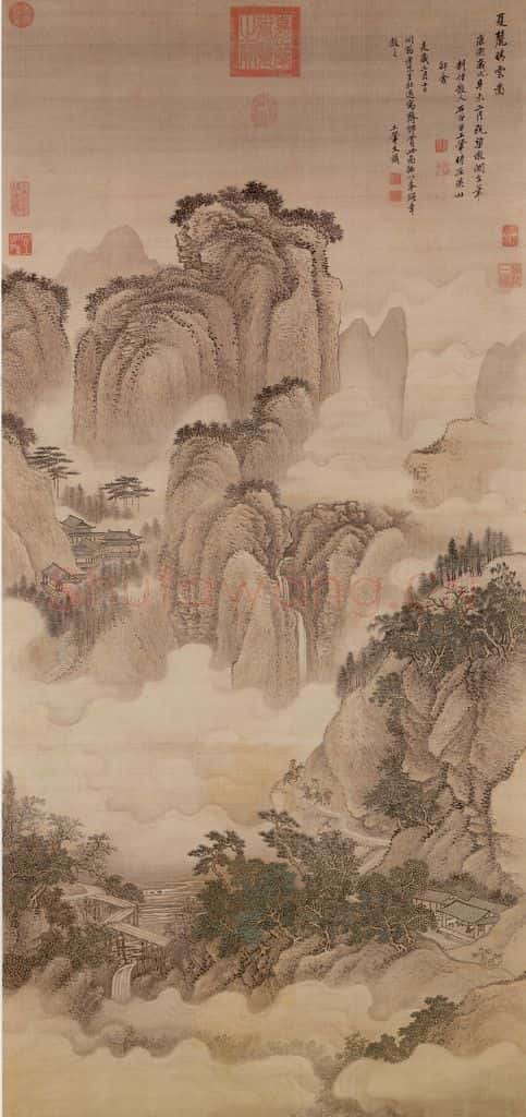 清 王翚《画夏麓晴云》书画作品
