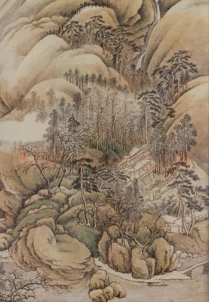 清 王时敏《仿王维江山雪霁（局部）》书画作品