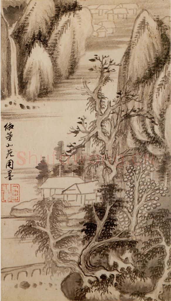 清 王翚《墨迹(十二开)》书画作品