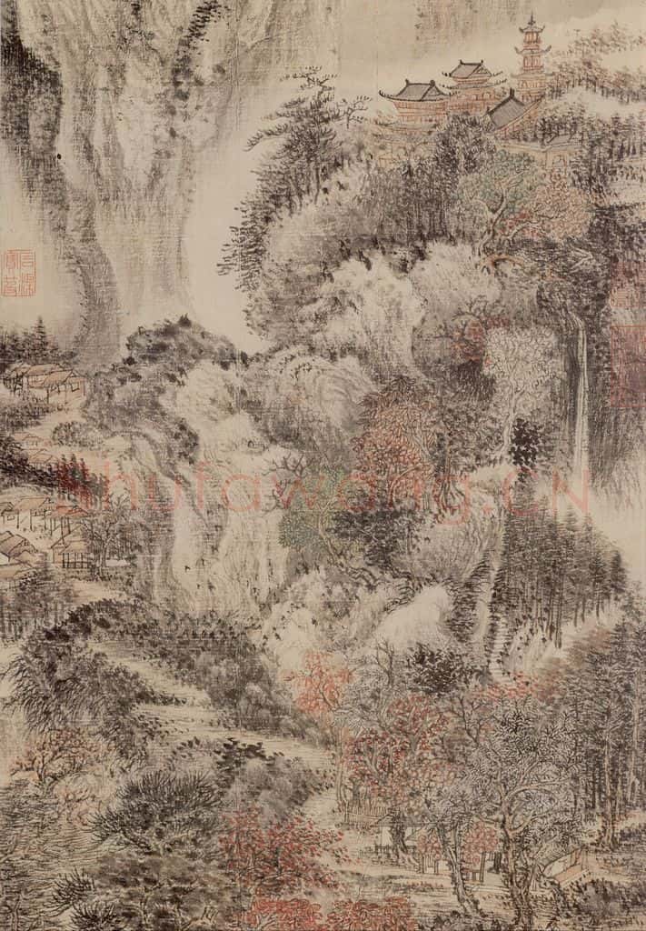清 王翚《临王维山阴霁雪图》书画作品