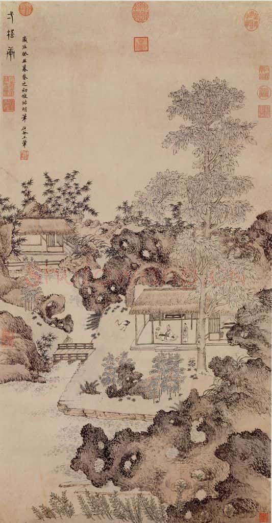 清 王翚《一梧轩图》书画作品
