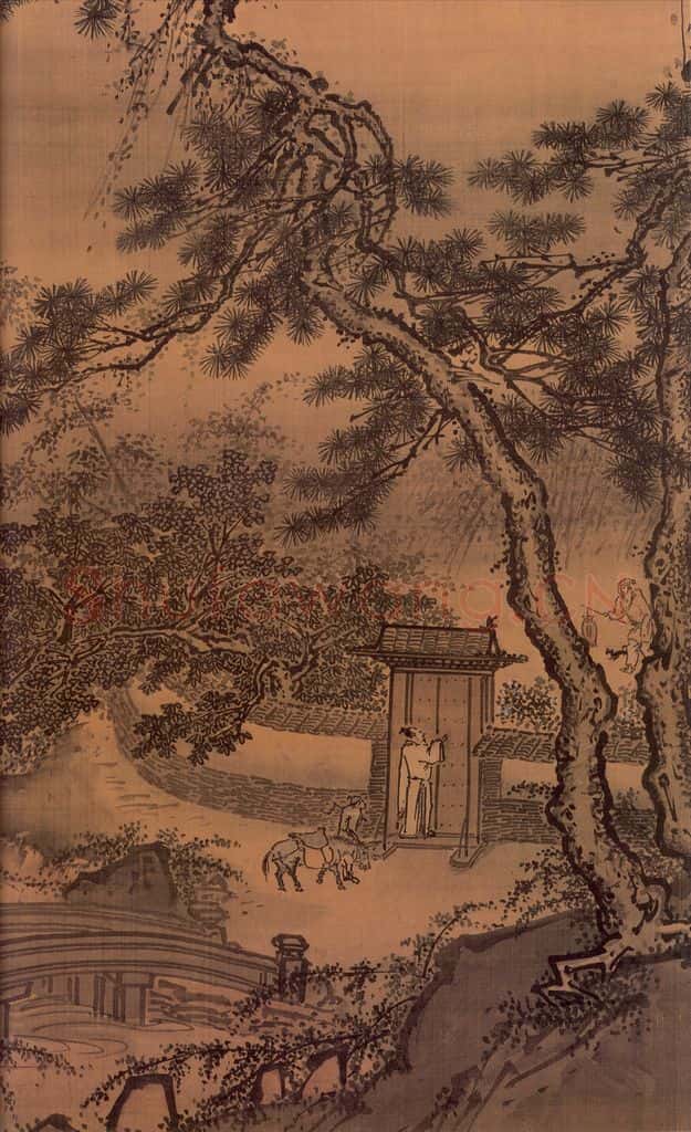 明朝 戴进 春游晚归 书画作品