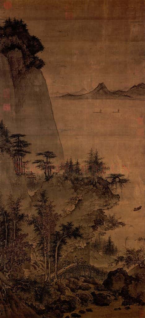 明朝 戴进 溪桥策蹇图 书画作品