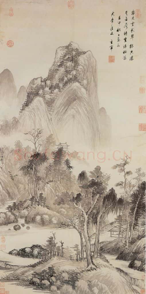 明朝 董其昌 泉光云影 书画作品