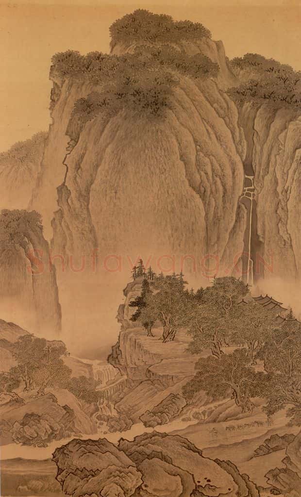 明朝 董其昌 倣宋元人缩本画及跋 书画作品