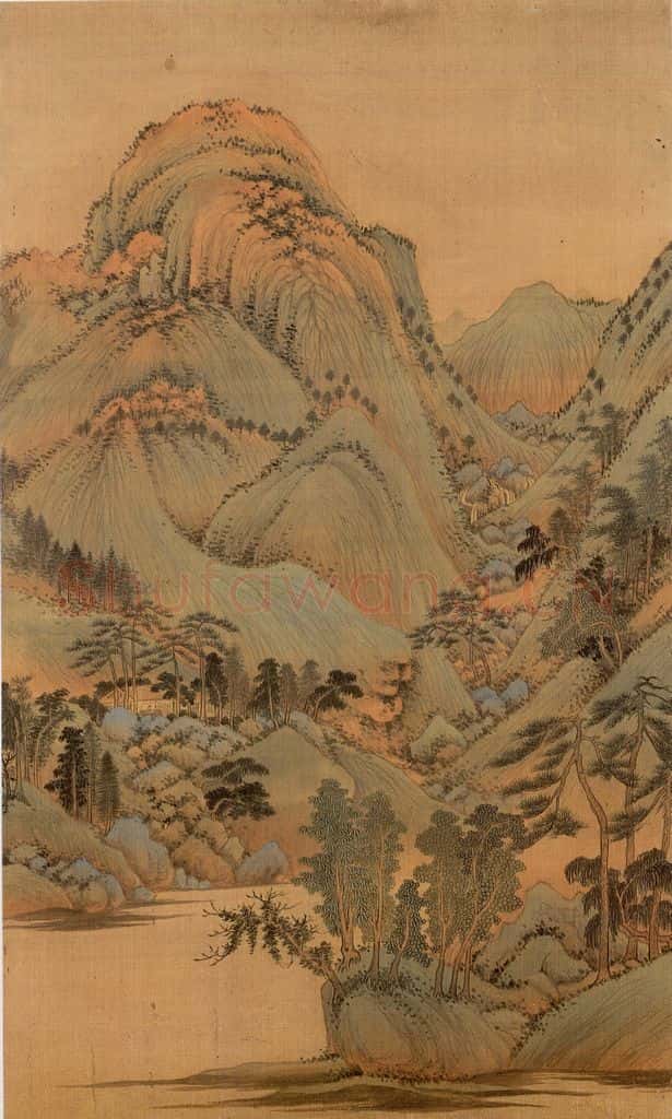 明朝 董其昌 倣宋元人缩本画及跋 书画作品