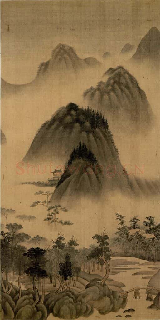 明朝 董其昌 倣宋元人缩本画及跋 书画作品